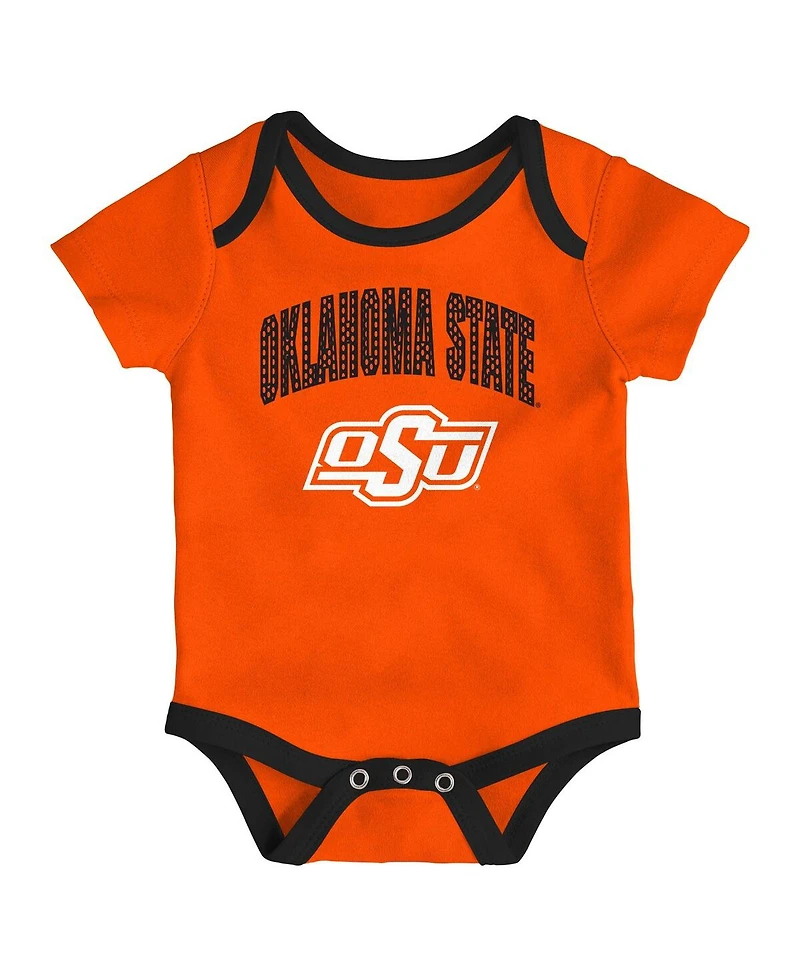 Outerstuff Baby Boys and Girls 3-Pack Oklahoma State Cowboys All Day Play Bodysuit Set