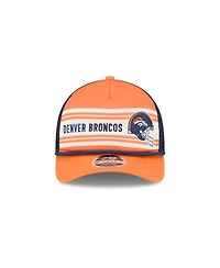 New Era Men's Orange Denver Broncos Linear A-Frame 9FORTY Adjustable Hat