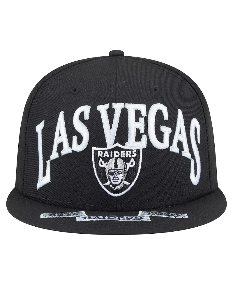New Era Men's Black Las Vegas Raiders Oversized 59FIFTY Fitted Hat