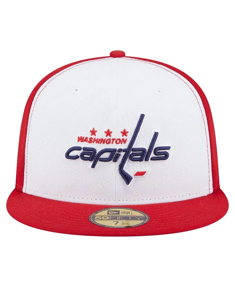 New Era Men's White/Red Washington Capitals Repeat Two-Tone 59FIFTY Fitted Hat