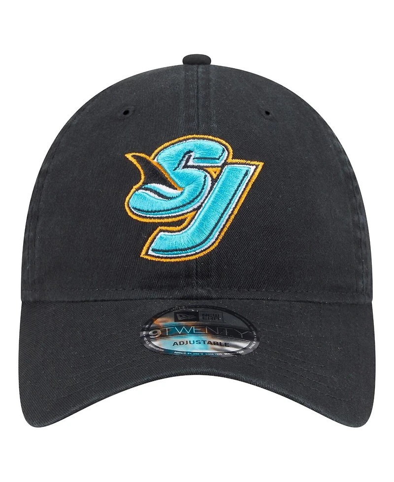 New Era Men's Black San Jose Sharks Deceptor 9TWENTY Adjustable Hat