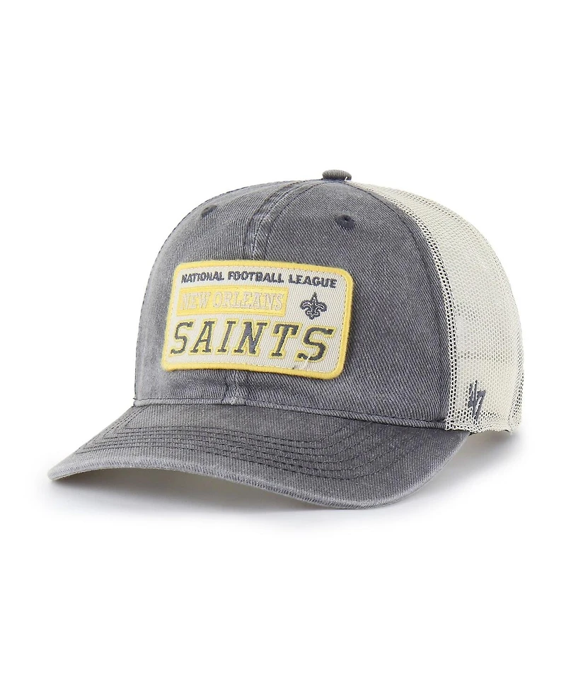 '47 Brand Men's Charcoal New Orleans Saints Canteen Relaxed Trucker Adjustable Hat