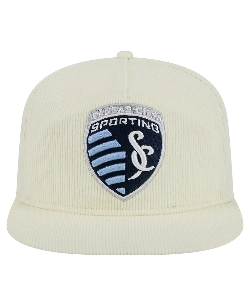 New Era Men's Cream Sporting Kansas City 2025 Kickoff Snapback Golfer Hat