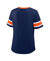 Fanatics Women's Navy Denver Broncos Plus Red Zone Athena Lace-Up V-Notch Neck T-Shirt
