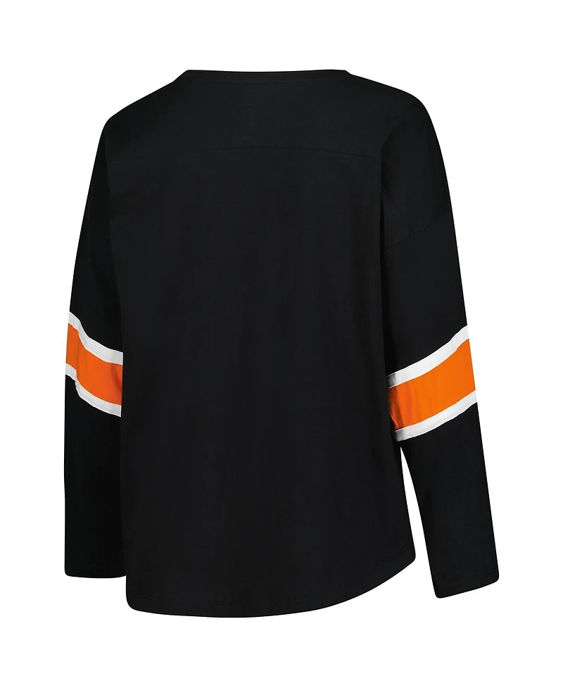 Fanatics Women's Black Cincinnati Bengals Plus Redzone 3/4-Sleeve Scoop Neck T-Shirt