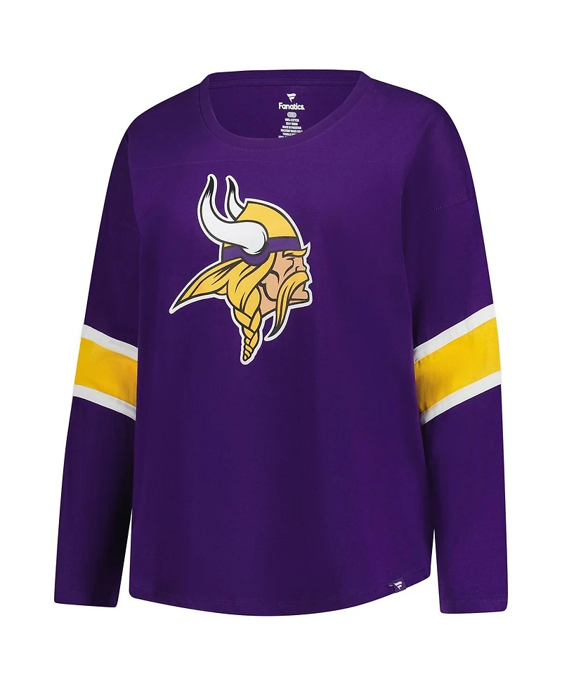 Fanatics Women's Purple Minnesota Vikings Plus Size Redzone 3/4-Sleeve Scoop Neck T-Shirt