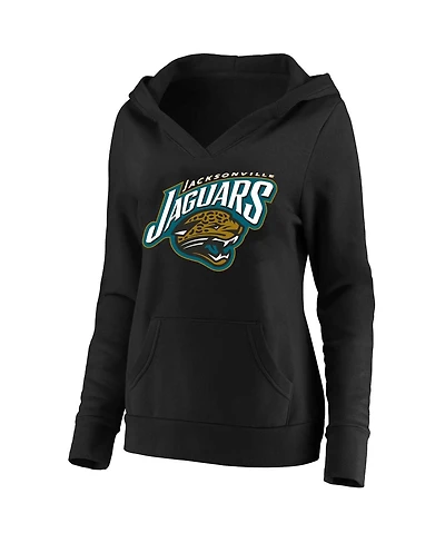 Mitchell Ness Women's Black Jacksonville Jaguars Classic Logo V-Neck Pullover Hoodie