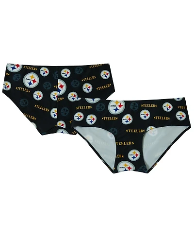 Concepts Sport Women's Black Pittsburgh Steelers Mosaic Allover Print Knit Panty