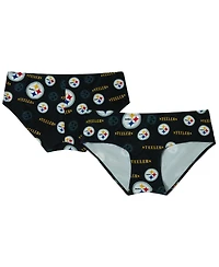 Concepts Sport Women's Black Pittsburgh Steelers Mosaic Allover Print Knit Panty