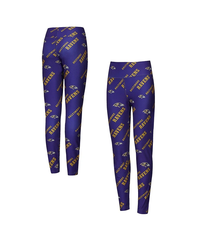 Concepts Sport Women's Purple Baltimore Ravens Breakthrough Allover Print Knit Sleep Leggings