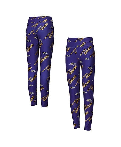Concepts Sport Women's Purple Baltimore Ravens Breakthrough Allover Print Knit Sleep Leggings