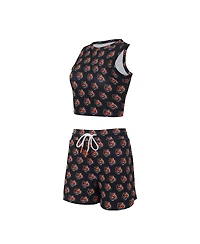 Concepts Sport Women's Cincinnati Bengals Gauge Allover Print Cropped Tank Top Shorts Sleep Set