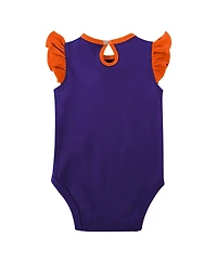 Outerstuff Baby Girls 2-Pack Orange/Purple Clemson Tigers Spread the Love Bodysuit Set