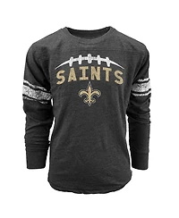 Wes Willy Big Boys and Girls Black New Orleans Saints Football Long Sleeve T-Shirt