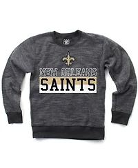 Wes Willy Big Boys and Girls Black New Orleans Saints Reversible Fleece Pullover Sweatshirt