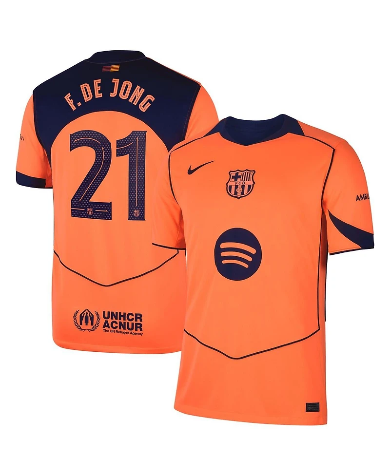 Nike Men's Frenkie de Jong Orange Barcelona 2025/26 Third Replica Player Jersey