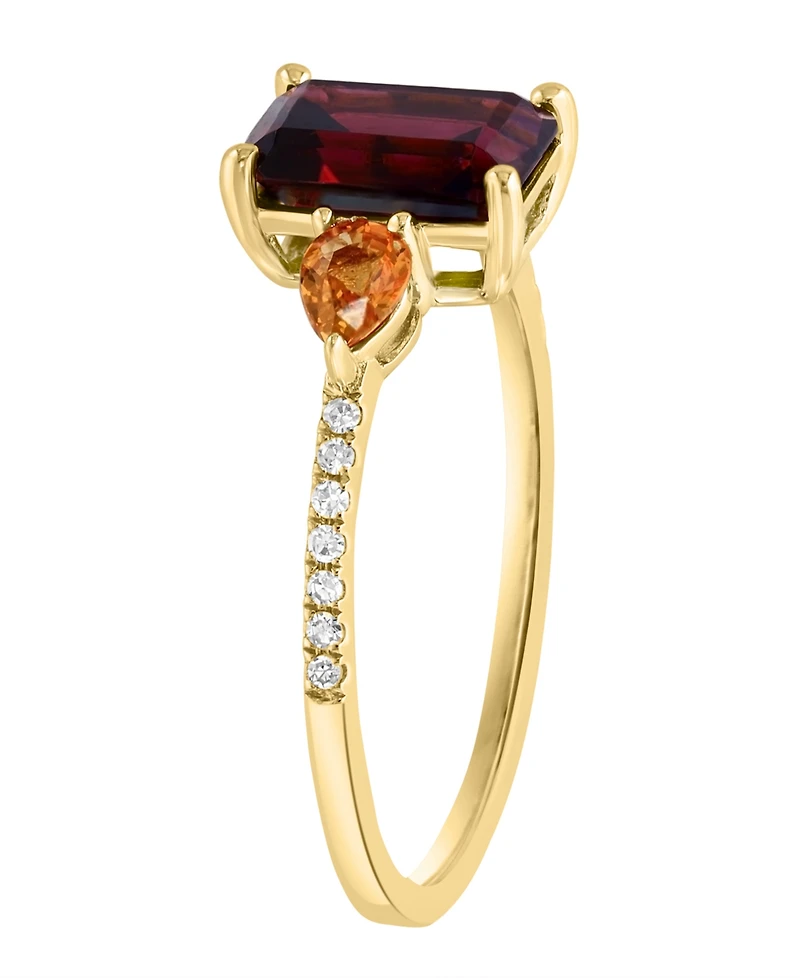 Lali Jewels Multi-Gemstone & Diamond (1/20 ct. t.w.) Ring in 14k Yellow Gold