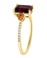 Lali Jewels Multi-Gemstone & Diamond (1/20 ct. t.w.) Ring in 14k Yellow Gold
