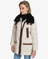 Andrew Marc Black Label Women's Dutton Aviator Mixed Media Puffer