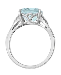 Lali Jewels Aquamarine (3-1/2 ct. t.w.) & Diamond (1/3 14k Gold