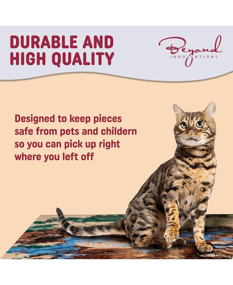 Beyond Innoventions Wooden Puzzle Table – Portable Jigsaw Organizer