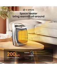 Cowsar Small Electric Space Heater Ceramic Space Heater,Portable Heater Fan for Office with Adjustable Thermostat and Overheat Protection