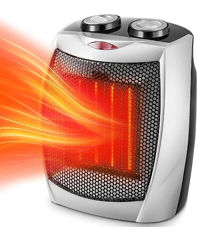 Cowsar Small Space Heater Electric Portable Heater Fan for Home and Office Ceramic Fan Heaters with Adjustable Thermostat, 750W/1500W