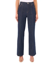 CeCe Women's Front Seam High-Waist Flare Jeans