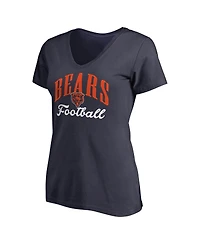 Fanatics Mto Label Women's Navy Chicago Bears Victory Script V-Neck T-Shirt