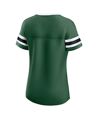 Fanatics Women's Green New York Jets Lace-Up Bling T-Shirt