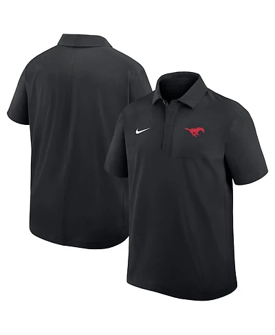 Nike Men's Black Smu Mustangs 2025 Sideline Dri-fit Polo Shirt