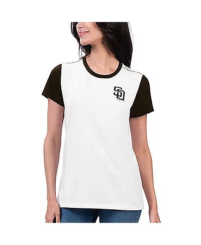 G-iii 4Her by Carl Banks Women's White San Diego Padres Illustration Ringer T-Shirt