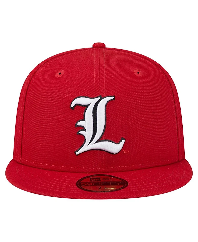 New Era Men's Red Louisville Cardinals 59FIFTY Fitted Hat