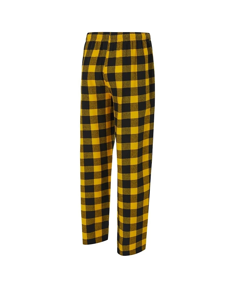Concepts Sport Men's 2-Piece Black/Gold Pittsburgh Steelers Avondale T-Shirt and Flannel Pants Set