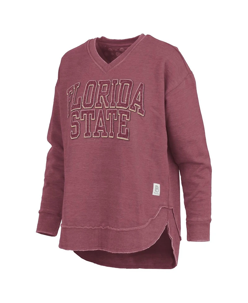 Pressbox Women's Garnet Florida State Seminoles Westin Poncho V-Neck Pullover Sweatshirt