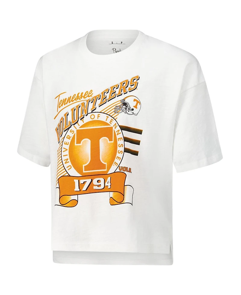 Pressbox Women's White Tennessee Volunteers Rock Roll Slub T-Shirt