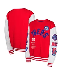Outerstuff Big Boys and Girls Red Philadelphia 76ers Star Treatment Pullover Sweatshirt