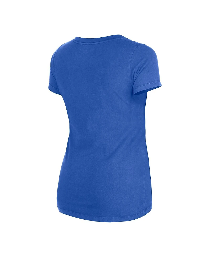 New Era Women's Royal Seattle Seahawks Enzyme Wash Low V-Neck T-Shirt