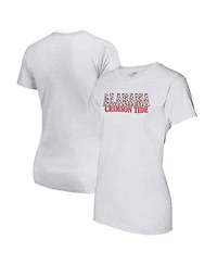 Image One Women's Heather Gray Alabama Crimson Tide Checkered Team Name Wavy Tri-Blend T-Shirt