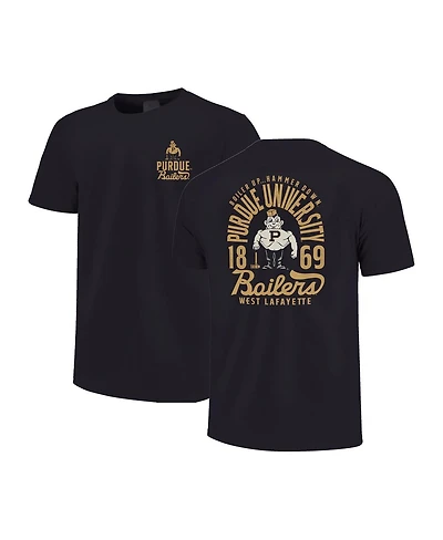 Image One Big Boys and Girls Black Purdue Boilermakers Comfort Colors Mascot Overlay T-Shirt