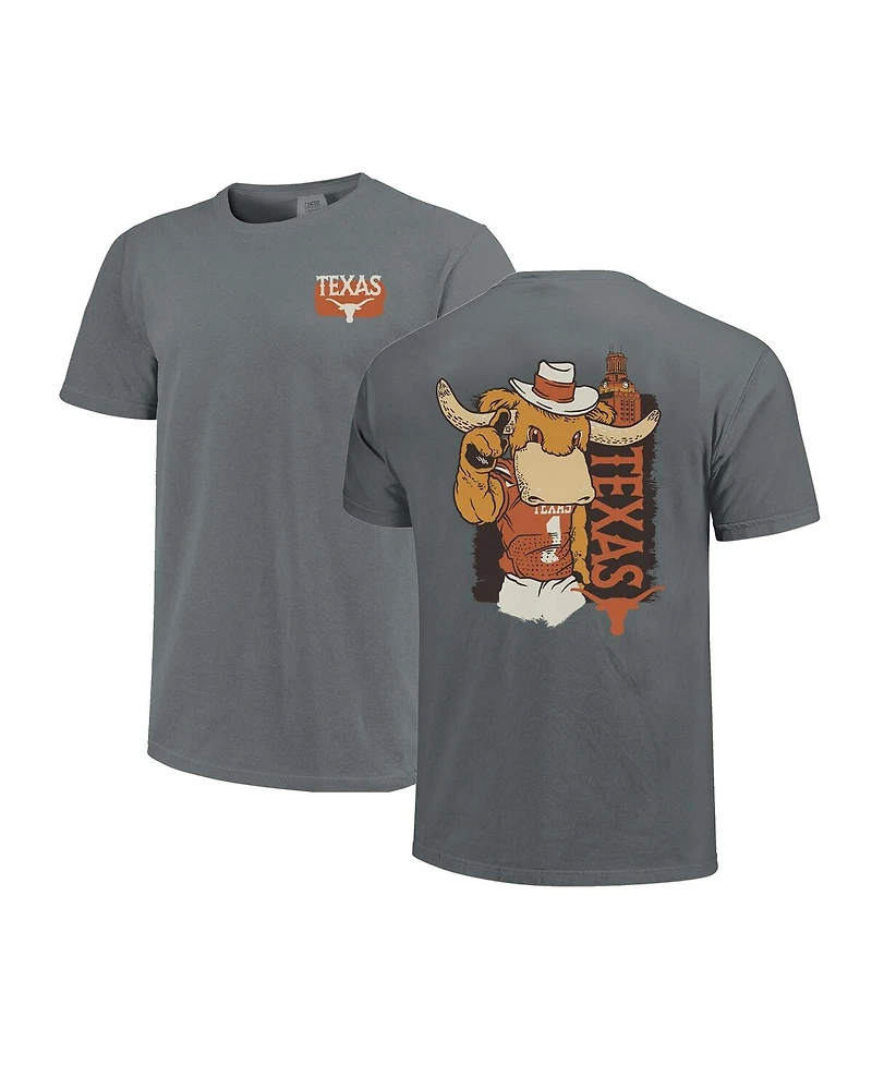 Image One Men's and Women's Gray Texas Longhorns Hyper Local House Mascot Built T-Shirt
