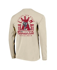Image One Men's Natural Alabama Crimson Tide Comfort Colors Mascot Overlay Long Sleeve T-Shirt