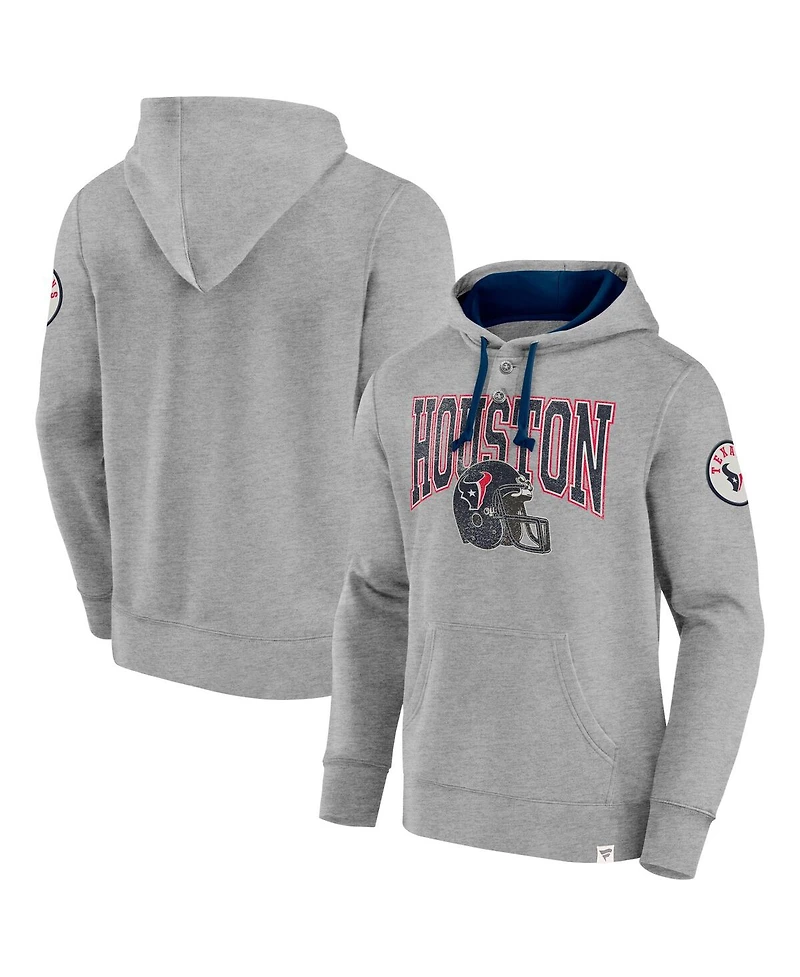 Fanatics Men's Heather Gray Houston Texans Label Maker Pullover Hoodie