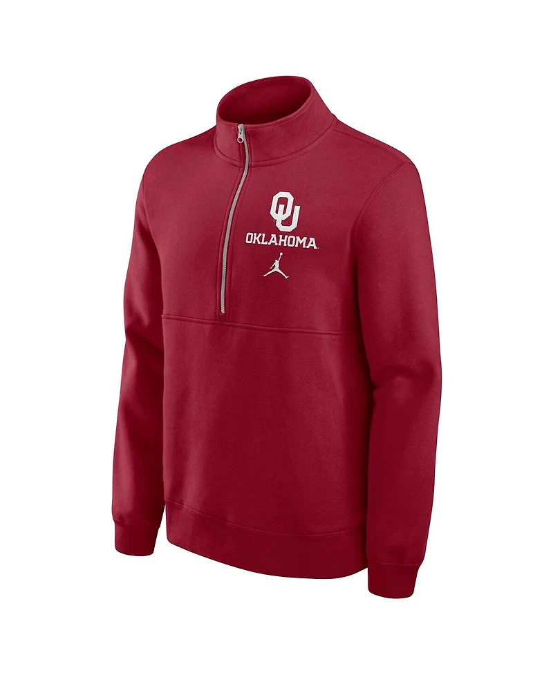 Jordan Men's Crimson Oklahoma Sooners Primetime Club Half-Zip Pullover Sweatshirt