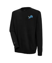 Antigua Men's Black Detroit Lions Victory Pullover Sweatshirt