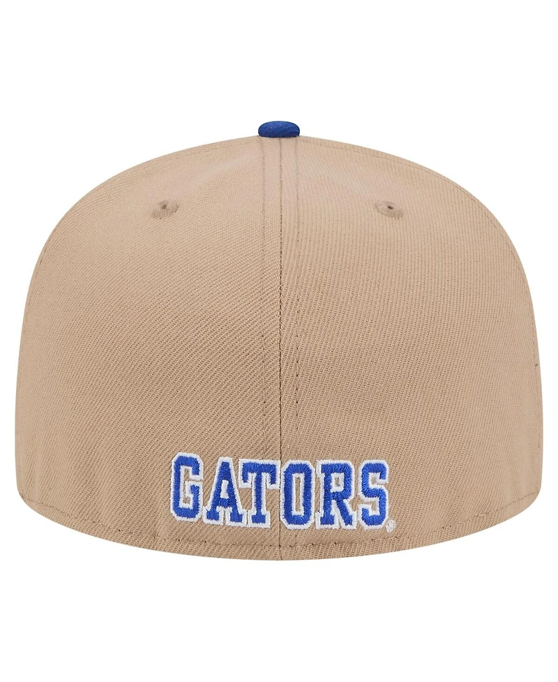 New Era Men's Khaki Florida Gators Throwback Two-Tone 59FIFTY Fitted Hat