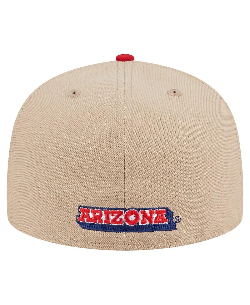 New Era Men's Khaki Arizona Wildcats Throwback Two-Tone 59FIFTY Fitted Hat