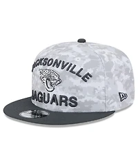 New Era Big Boys and Girls White/Graphite Jacksonville Jaguars 2024 Salute To Service 9FIFTY Snapback Hat
