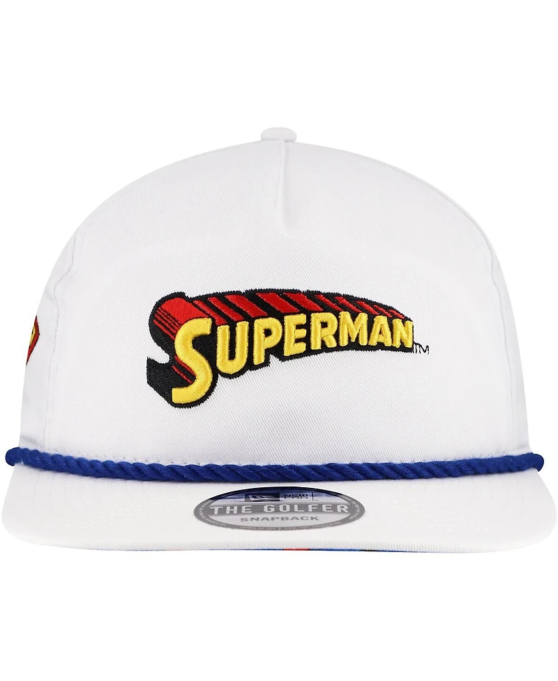 New Era Men's White Superman Golfer Adjustable Hat