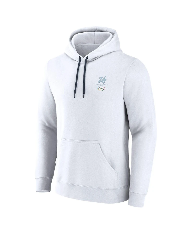 Fanatics Men's White Milano Cortina 2026 Winter Olympics Fleece Pullover Hoodie